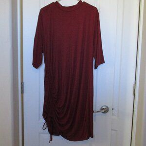ribbed knit gathered t-shirt dress